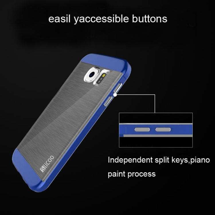 Slicoo for Galaxy S6 Edge / G925 Brushed Texture Electroplating Combination Case