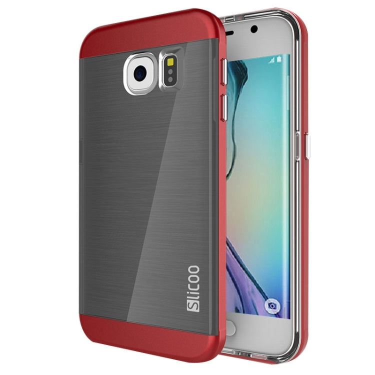 Slicoo for Galaxy S6 Edge / G925 Brushed Texture Electroplating Combination Case