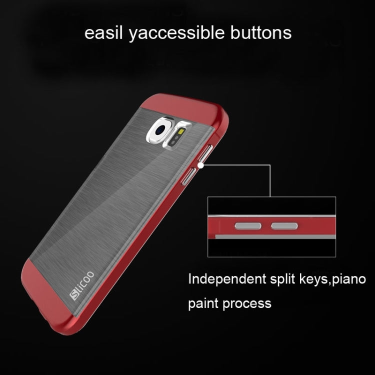 Slicoo for Galaxy S6 Edge / G925 Brushed Texture Electroplating Combination Case