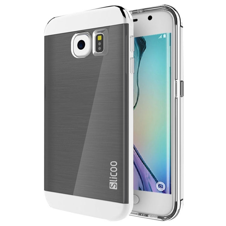 Slicoo for Galaxy S6 Edge / G925 Brushed Texture Electroplating Combination Case
