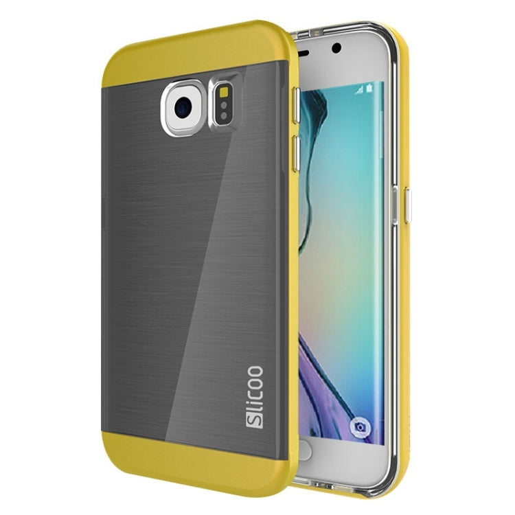 Slicoo for Galaxy S6 Edge / G925 Brushed Texture Electroplating Combination Case