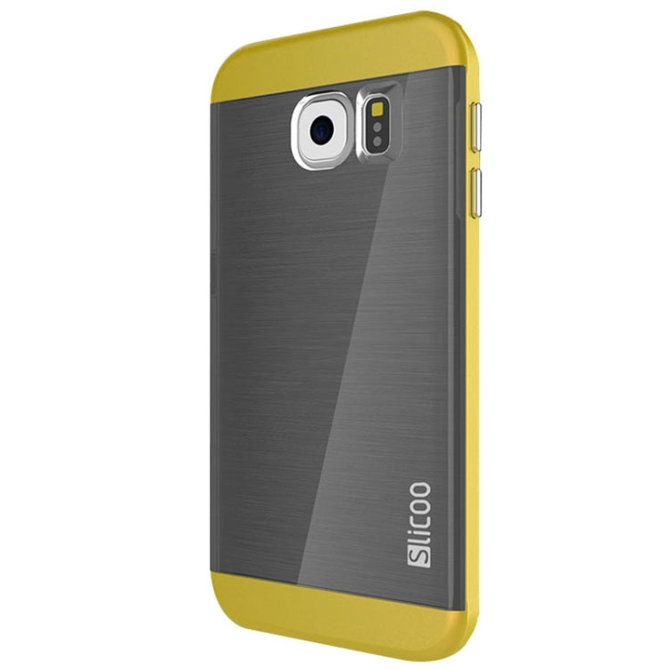 Slicoo for Galaxy S6 Edge / G925 Brushed Texture Electroplating Combination Case