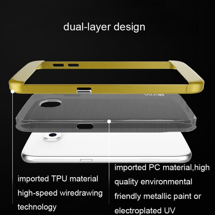 Slicoo for Galaxy S6 Edge / G925 Brushed Texture Electroplating Combination Case