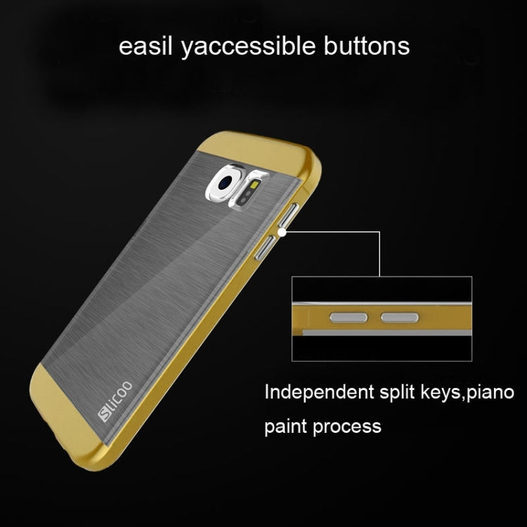 Slicoo for Galaxy S6 Edge / G925 Brushed Texture Electroplating Combination Case