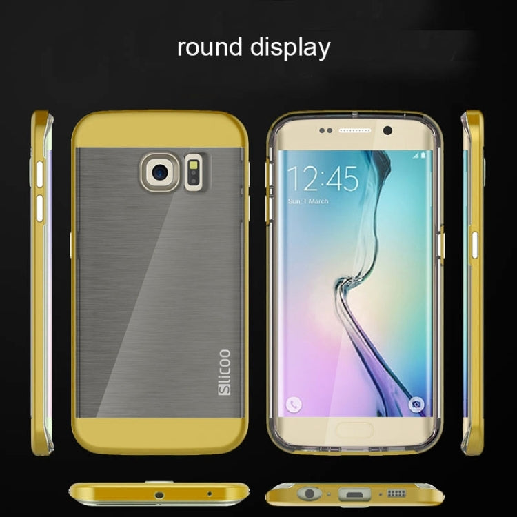 Slicoo for Galaxy S6 Edge / G925 Brushed Texture Electroplating Combination Case