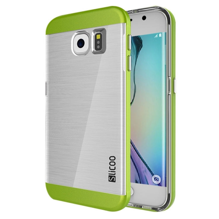Slicoo for Galaxy S6 Edge / G925 Brushed Texture Electroplating Transparent Combination Case