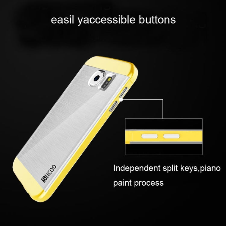 Slicoo for Galaxy S6 Edge / G925 Brushed Texture Electroplating Transparent Combination Case