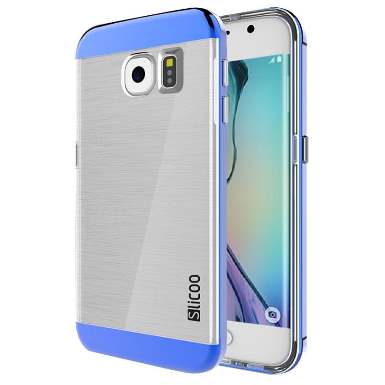 Slicoo for Galaxy S6 Edge / G925 Brushed Texture Electroplating Transparent Combination Case