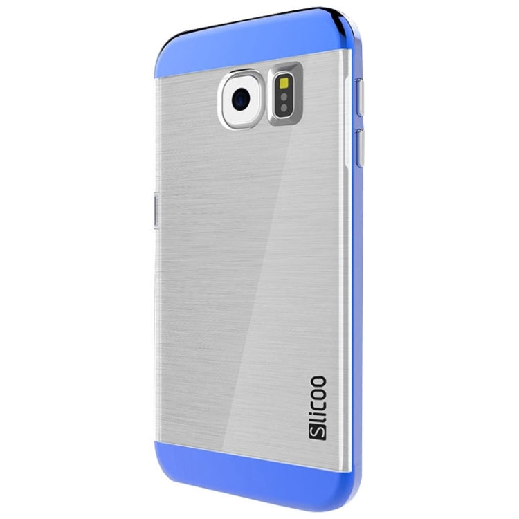 Slicoo for Galaxy S6 Edge / G925 Brushed Texture Electroplating Transparent Combination Case