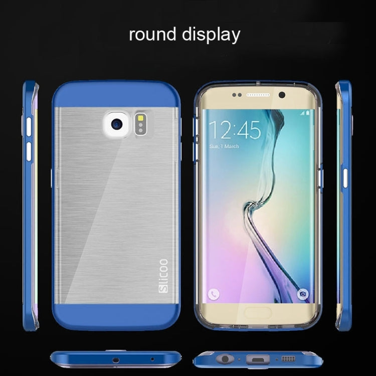 Slicoo for Galaxy S6 Edge / G925 Brushed Texture Electroplating Transparent Combination Case