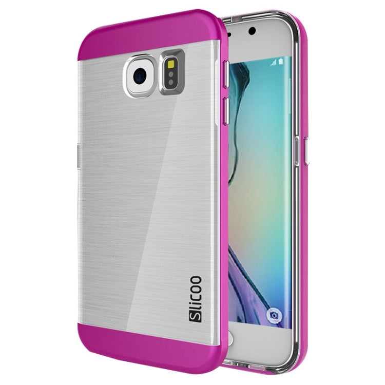 Slicoo for Galaxy S6 Edge / G925 Brushed Texture Electroplating Transparent Combination Case