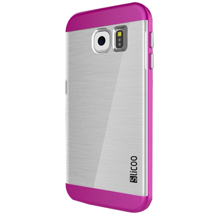 Slicoo for Galaxy S6 Edge / G925 Brushed Texture Electroplating Transparent Combination Case