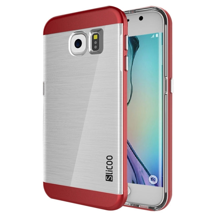 Slicoo for Galaxy S6 Edge / G925 Brushed Texture Electroplating Transparent Combination Case