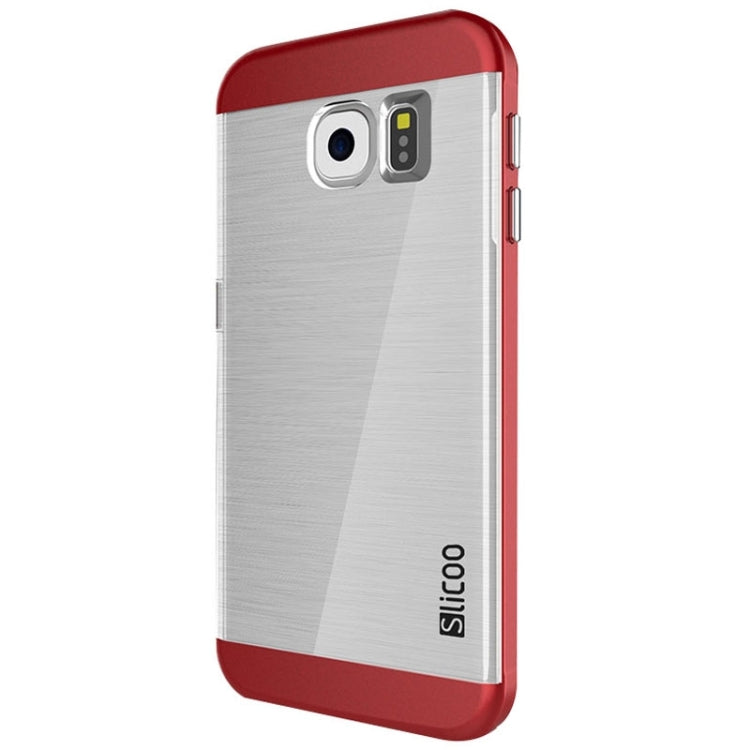 Slicoo for Galaxy S6 Edge / G925 Brushed Texture Electroplating Transparent Combination Case