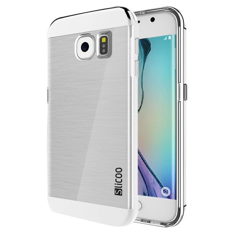 Slicoo for Galaxy S6 Edge / G925 Brushed Texture Electroplating Transparent Combination Case