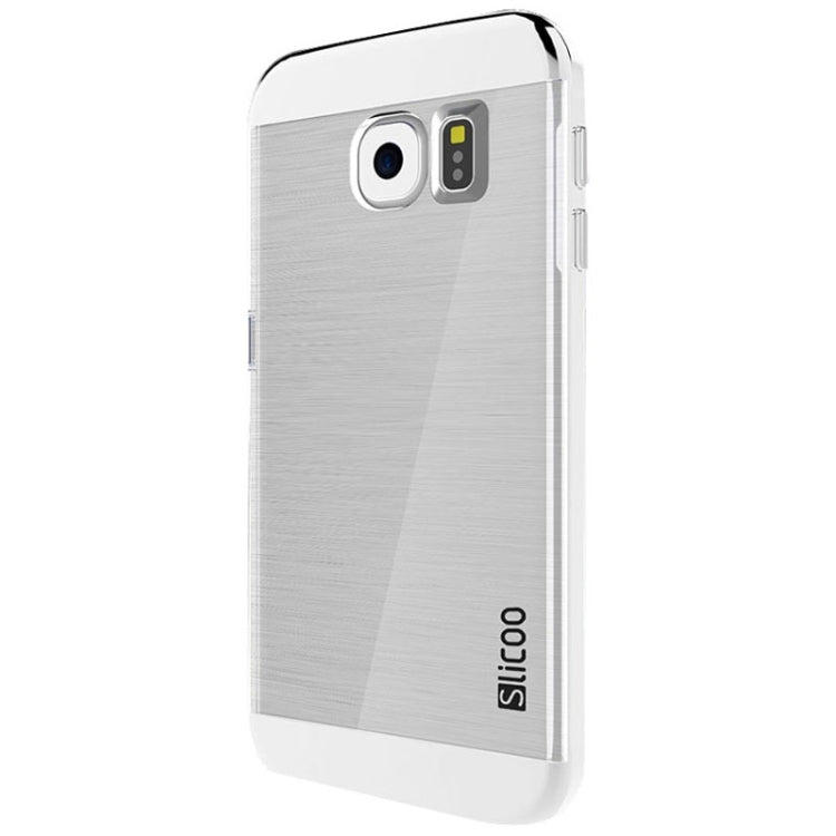 Slicoo for Galaxy S6 Edge / G925 Brushed Texture Electroplating Transparent Combination Case