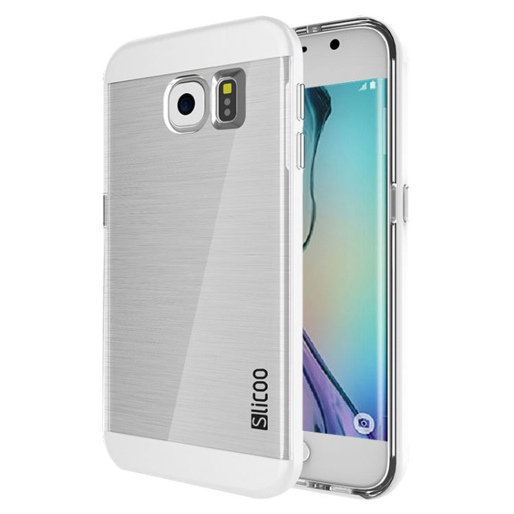 Slicoo for Galaxy S6 Edge / G925 Brushed Texture Electroplating Transparent Combination Case