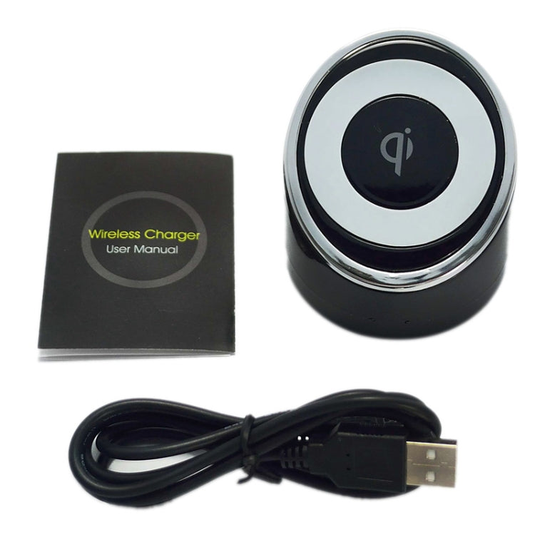Qi Cylindric Wireless Charger Charging Pad Charging Station Transmitter, For iPhone 8 / 8 Plus / X &  Galaxy Note 2 / Note 3 / S3 /S4 / S5, Nexus 4 / Nexus 5, HTC 8X, Nokia Lumia 920 / 820(Black)