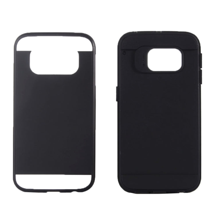 For Galaxy S6 Edge / G925 Brushed Texture TPU + PC Armor Combination Case