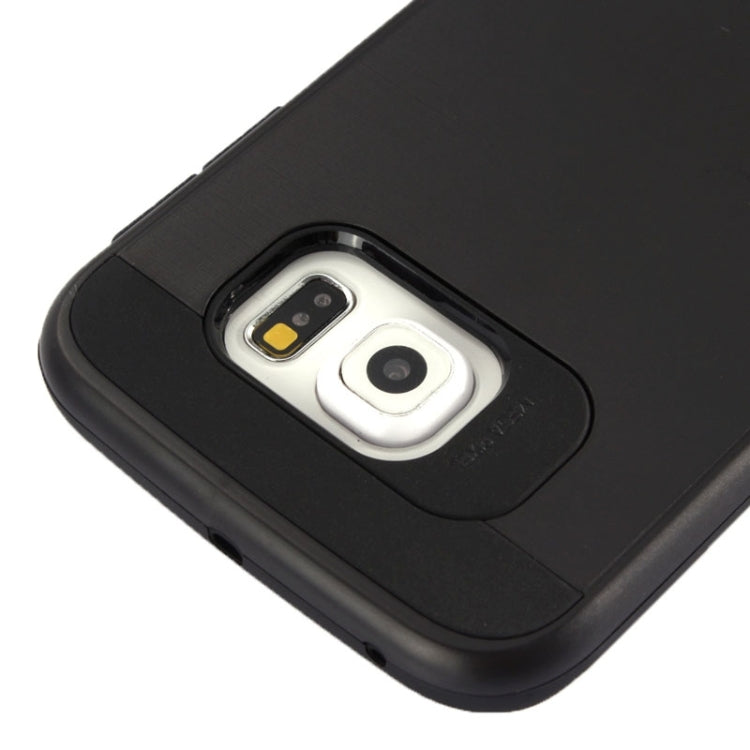 For Galaxy S6 Edge / G925 Brushed Texture TPU + PC Armor Combination Case