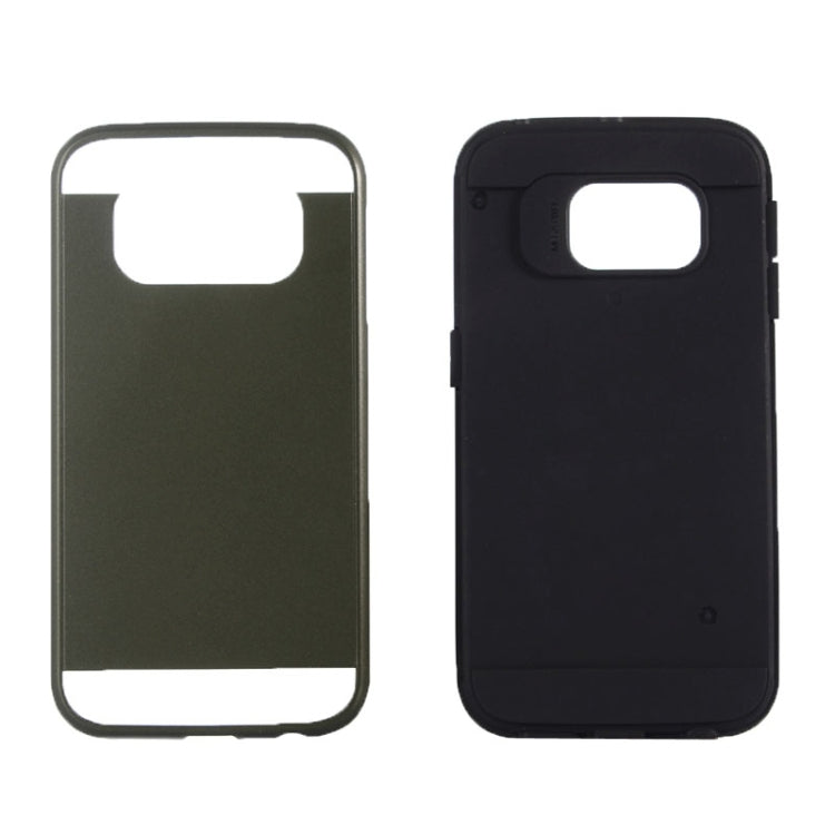For Galaxy S6 Edge / G925 Brushed Texture TPU + PC Armor Combination Case