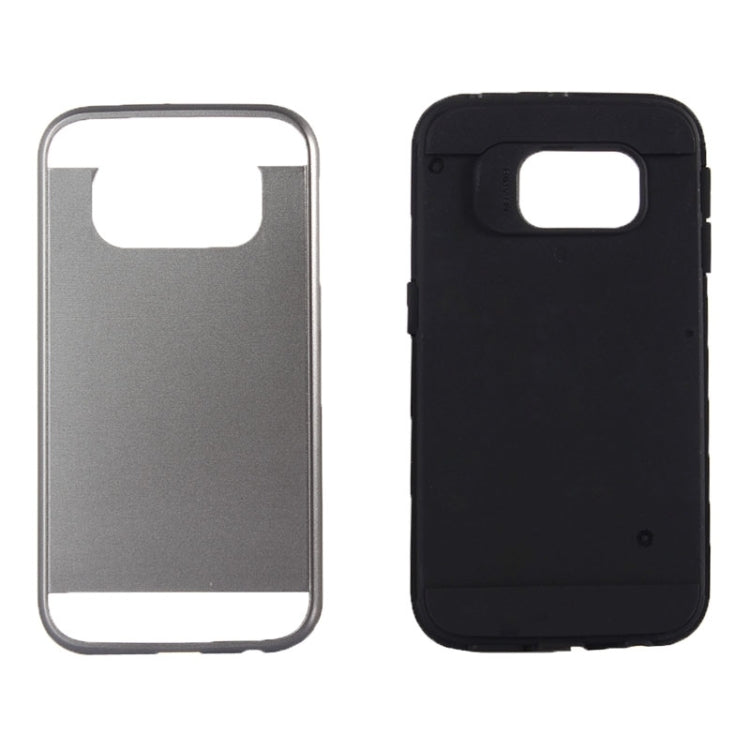 For Galaxy S6 Edge / G925 Brushed Texture TPU + PC Armor Combination Case