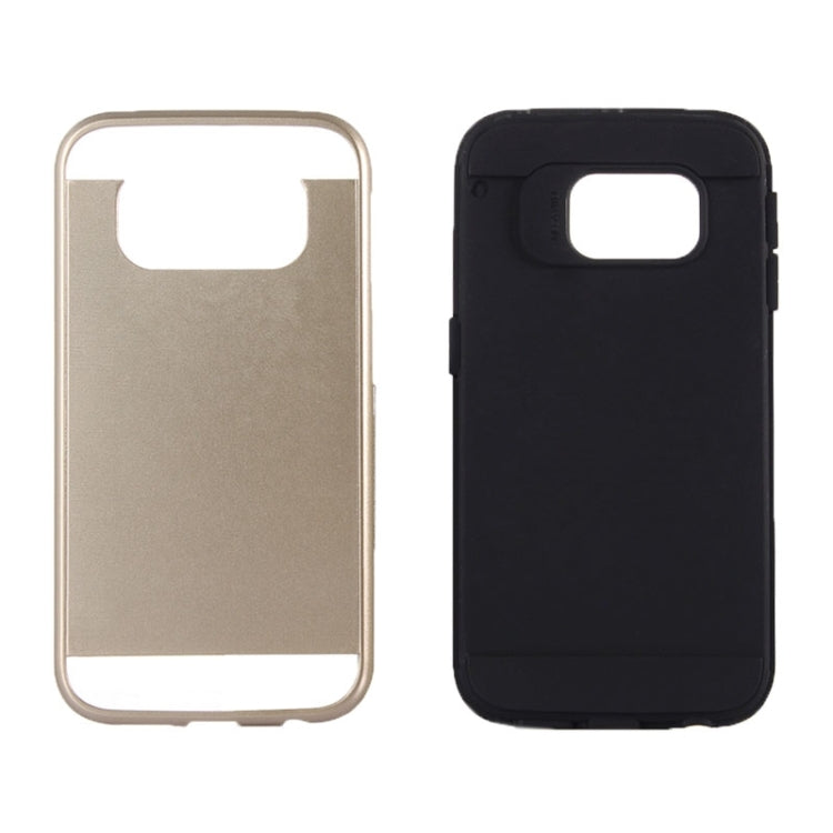 For Galaxy S6 Edge / G925 Brushed Texture TPU + PC Armor Combination Case