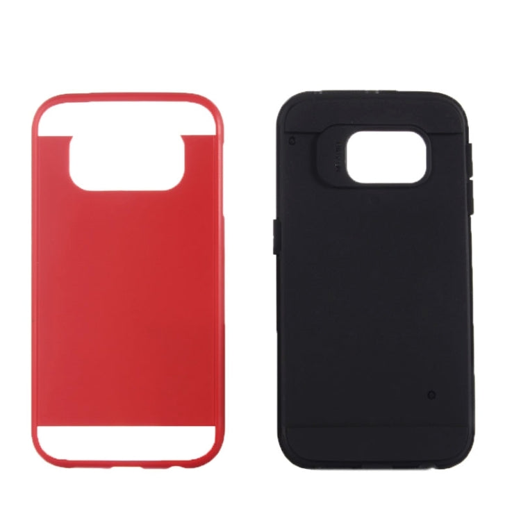 For Galaxy S6 Edge / G925 Brushed Texture TPU + PC Armor Combination Case