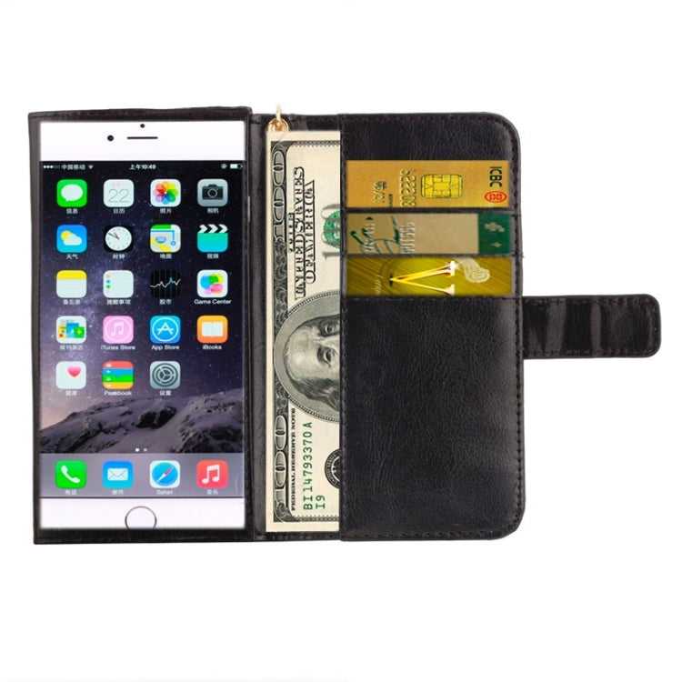 5.5 Inch Universal Crazy Horse Texture Carry Cases with Touch Screen & Chain & Card Slots for Galaxy S6 Edge/G9250 / S6/G920  S5/G9006V  /  iPhone 6 Plus & 6S Plus
