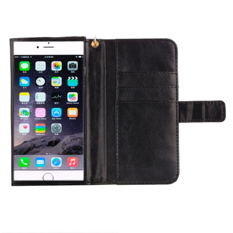 5.5 Inch Universal Crazy Horse Texture Carry Cases with Touch Screen & Chain & Card Slots for Galaxy S6 Edge/G9250 / S6/G920  S5/G9006V  /  iPhone 6 Plus & 6S Plus
