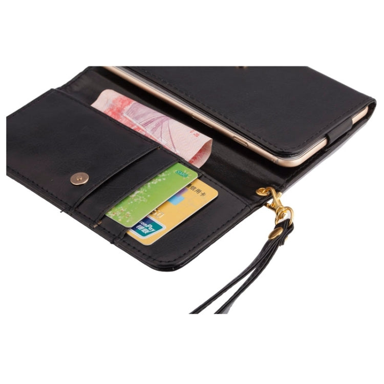 5.5 Inch Universal Crazy Horse Texture Carry Cases with Wallet & Card Slots for Galaxy S6 Edge/G9250 / S6/G9200  S5/G9006V  /  iPhone 6 Plus & 6S Plus