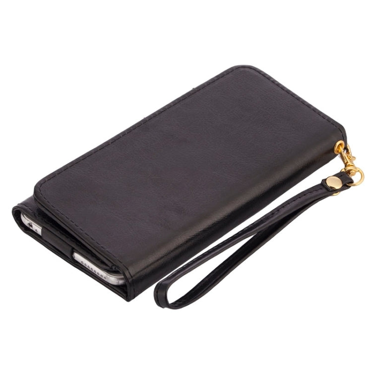 5.5 Inch Universal Crazy Horse Texture Carry Cases with Wallet & Card Slots for Galaxy S6 Edge/G9250 / S6/G9200  S5/G9006V  /  iPhone 6 Plus & 6S Plus