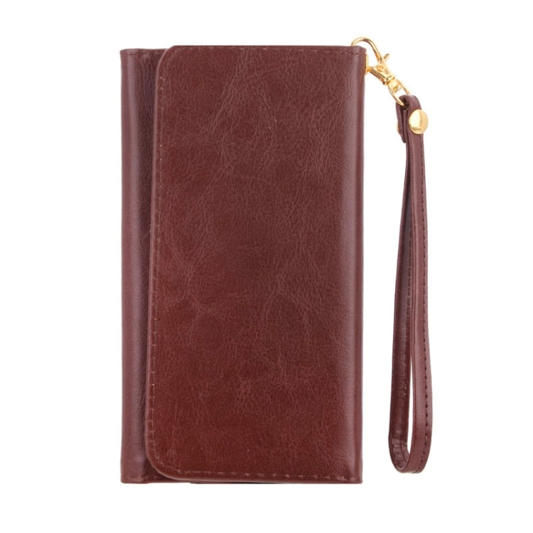 5.5 Inch Universal Crazy Horse Texture Carry Cases with Wallet & Card Slots for Galaxy S6 Edge/G9250 / S6/G9200  S5/G9006V  /  iPhone 6 Plus & 6S Plus
