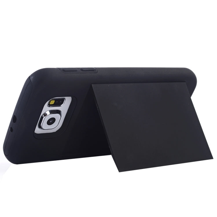 For Galaxy S6 / G920 Silicone PC Combination Case with Holder & Card Slots
