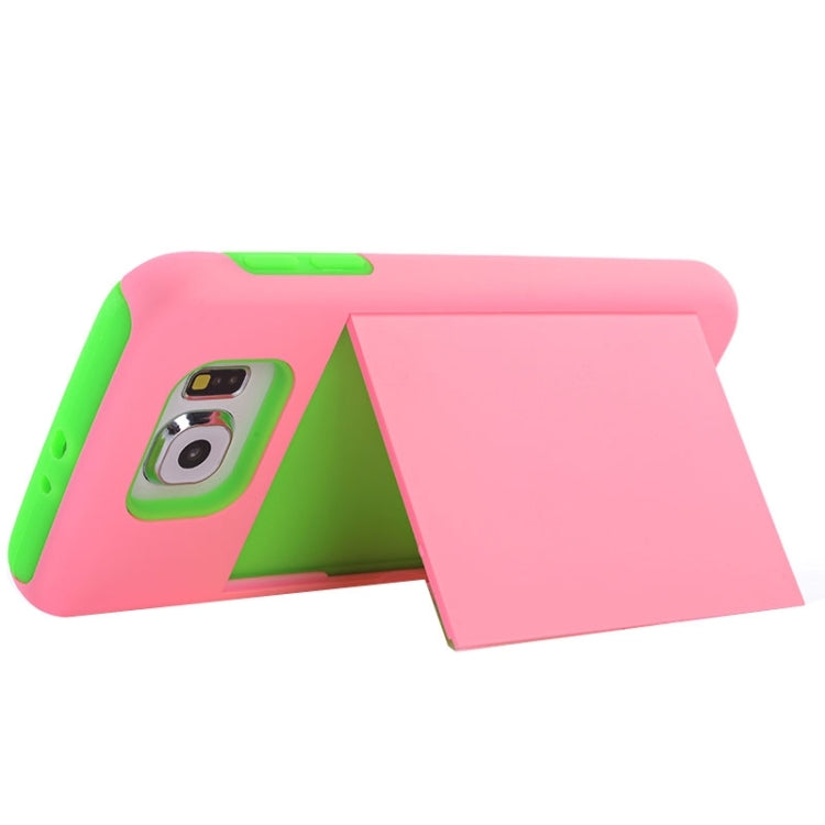 For Galaxy S6 / G920 Silicone PC Combination Case with Holder & Card Slots