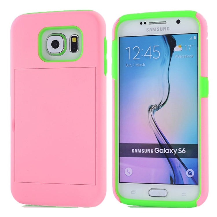 For Galaxy S6 / G920 Silicone PC Combination Case with Holder & Card Slots