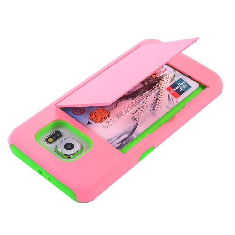 For Galaxy S6 / G920 Silicone PC Combination Case with Holder & Card Slots