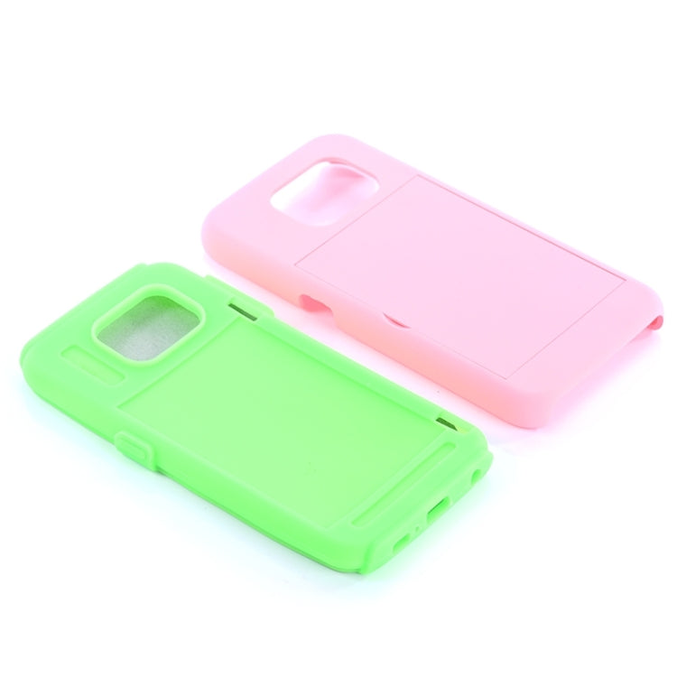 For Galaxy S6 / G920 Silicone PC Combination Case with Holder & Card Slots