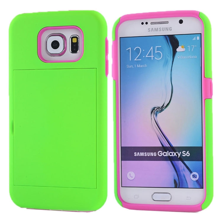 For Galaxy S6 / G920 Silicone PC Combination Case with Holder & Card Slots