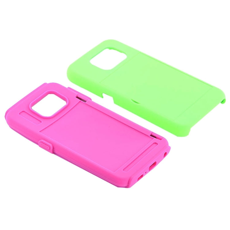 For Galaxy S6 / G920 Silicone PC Combination Case with Holder & Card Slots