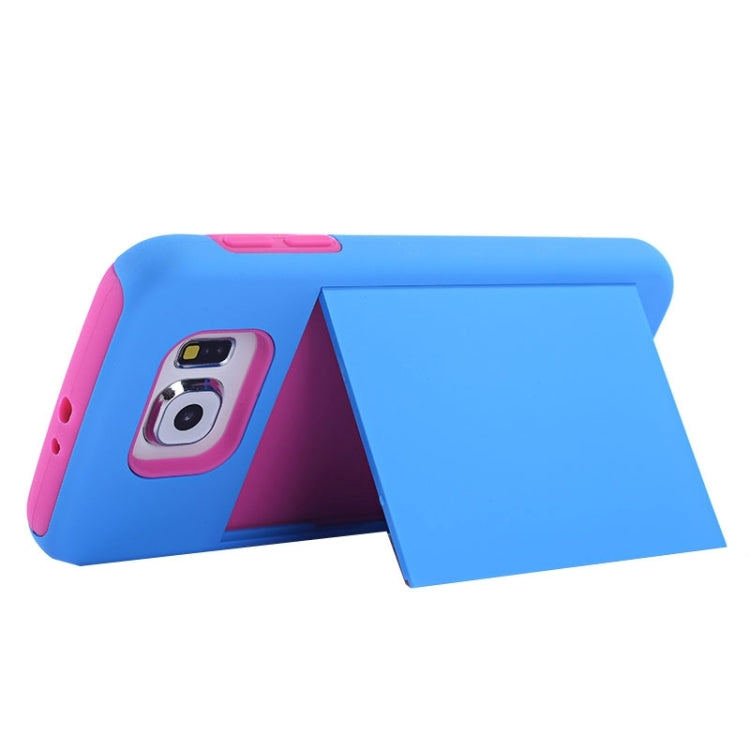 For Galaxy S6 / G920 Silicone PC Combination Case with Holder & Card Slots