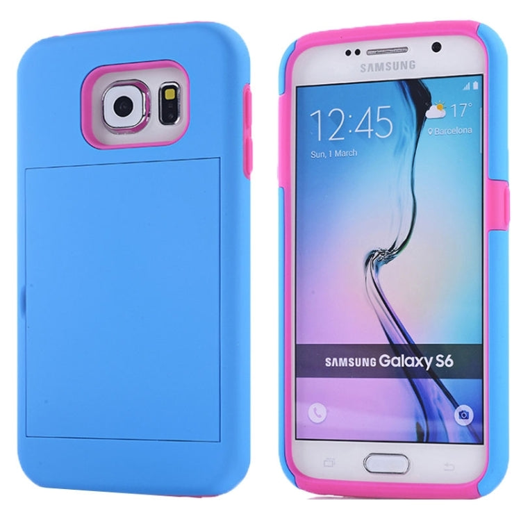 For Galaxy S6 / G920 Silicone PC Combination Case with Holder & Card Slots