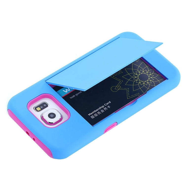 For Galaxy S6 / G920 Silicone PC Combination Case with Holder & Card Slots