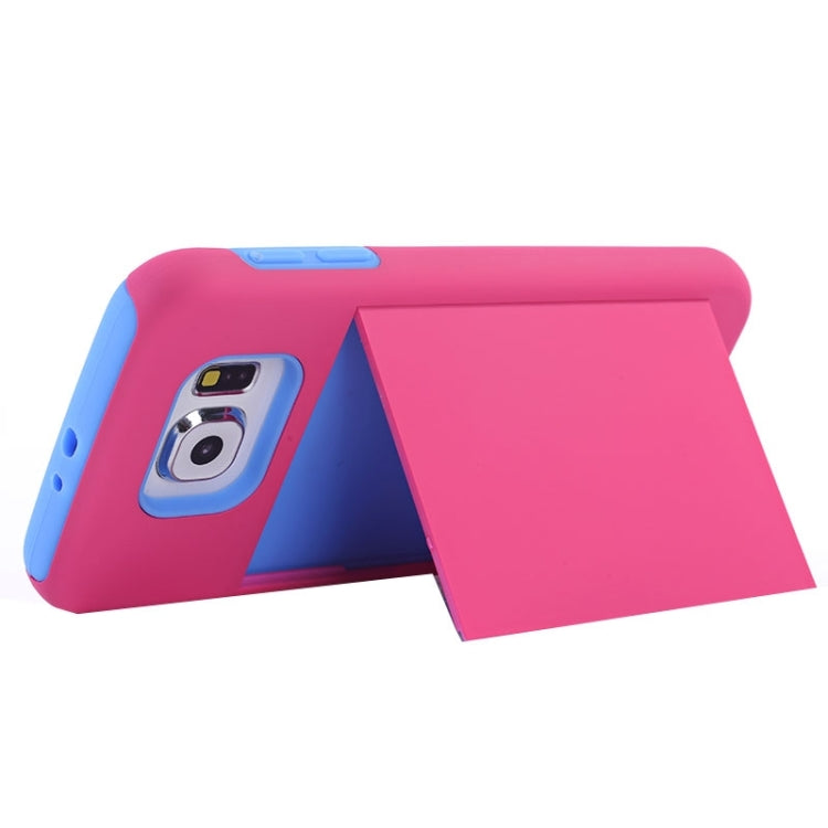 For Galaxy S6 / G920 Silicone PC Combination Case with Holder & Card Slots