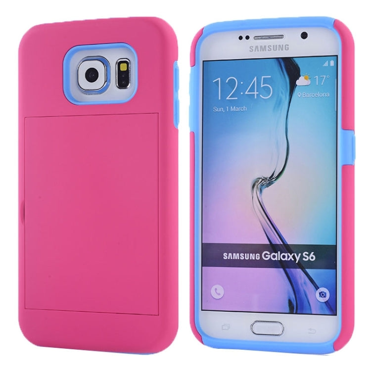 For Galaxy S6 / G920 Silicone PC Combination Case with Holder & Card Slots