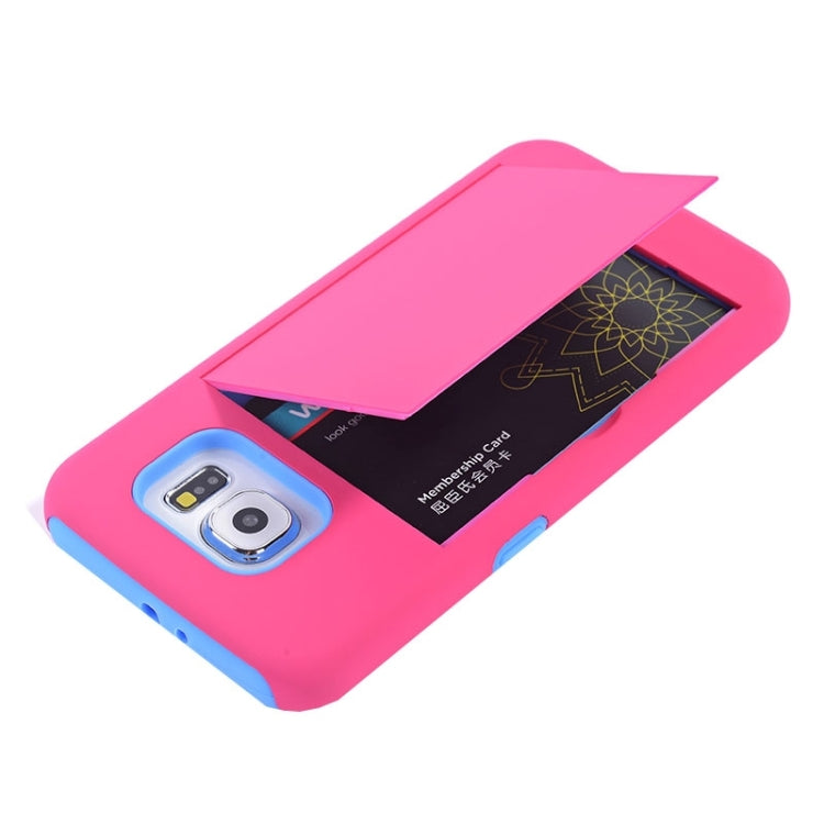 For Galaxy S6 / G920 Silicone PC Combination Case with Holder & Card Slots