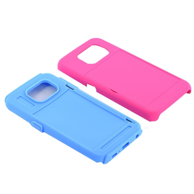 For Galaxy S6 / G920 Silicone PC Combination Case with Holder & Card Slots