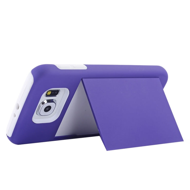 For Galaxy S6 / G920 Silicone PC Combination Case with Holder & Card Slots