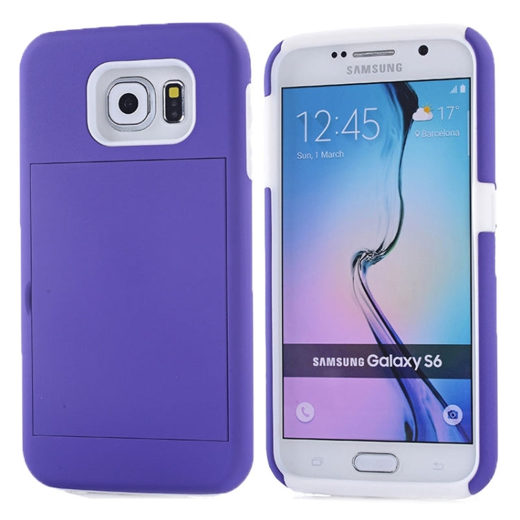 For Galaxy S6 / G920 Silicone PC Combination Case with Holder & Card Slots