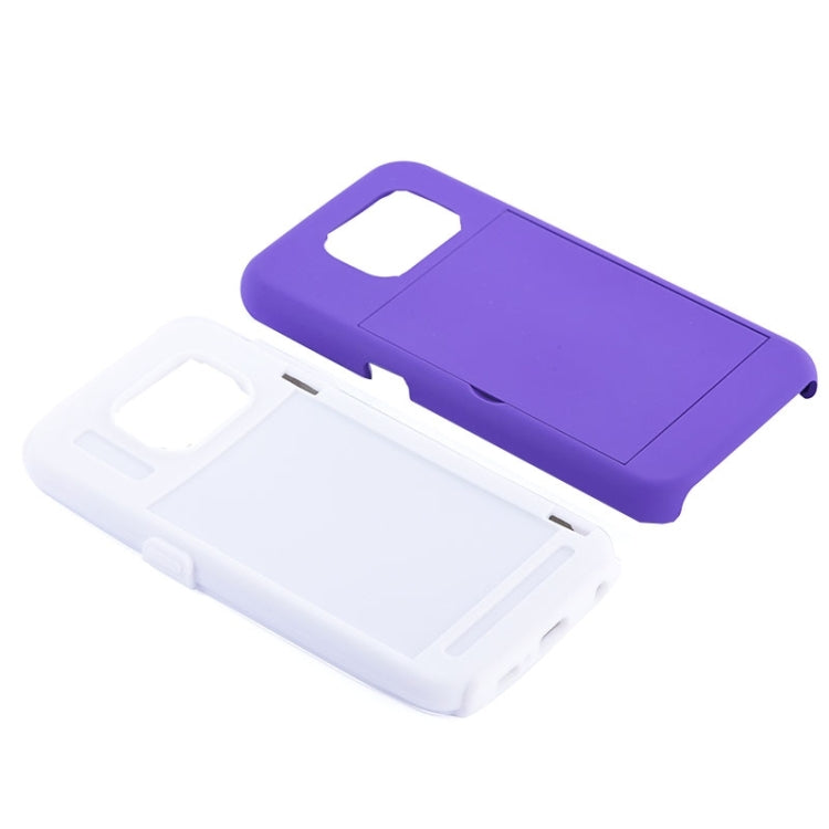 For Galaxy S6 / G920 Silicone PC Combination Case with Holder & Card Slots